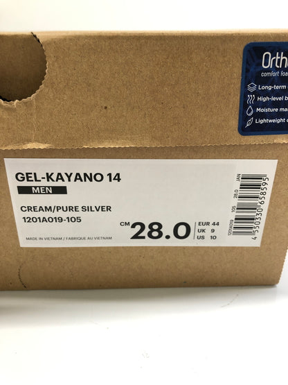 【中古品】【メンズ】 ASICS アシックス 1201A019 GEL-KAYANO 14 ゲル カヤノ 靴 シューズ スニーカー 162-260924-AS-44-hon サイズ：28cm US10 カラー：CREAM/PURE SILVER 万代Net店