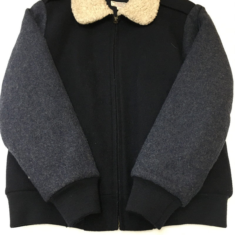 【中古品】【メンズ】 WALLACE ＆ BARNES SHERPA COLLAR CONTRAST WOOL BOMBER JACKET C9558 ウォレス アンド バーンズ シェルパカラー コントラスト ウールボンバージャケット アウター 145-250329-kk-19-tei サイズ：S カラー：ネイビー 万代Net店