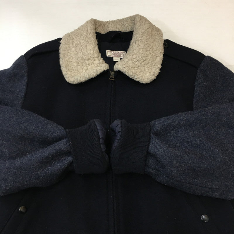 【中古品】【メンズ】 WALLACE ＆ BARNES SHERPA COLLAR CONTRAST WOOL BOMBER JACKET C9558 ウォレス アンド バーンズ シェルパカラー コントラスト ウールボンバージャケット アウター 145-250329-kk-19-tei サイズ：S カラー：ネイビー 万代Net店
