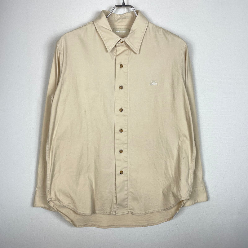 【中古品】【メンズ】 WIND AND SEA ウィンダンシー LOGO EMBROIDERY L/S SHIRT WDS-SH-15 ロゴ刺繍 ロングスリーブシャツ 長袖トップス 142-260826-ss-09-teih サイズ：S カラー：アイボリー 万代Net店