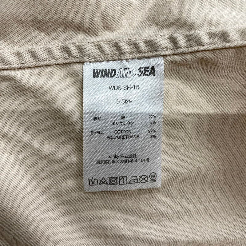 【中古品】【メンズ】 WIND AND SEA ウィンダンシー LOGO EMBROIDERY L/S SHIRT WDS-SH-15 ロゴ刺繍 ロングスリーブシャツ 長袖トップス 142-260826-ss-09-teih サイズ：S カラー：アイボリー 万代Net店