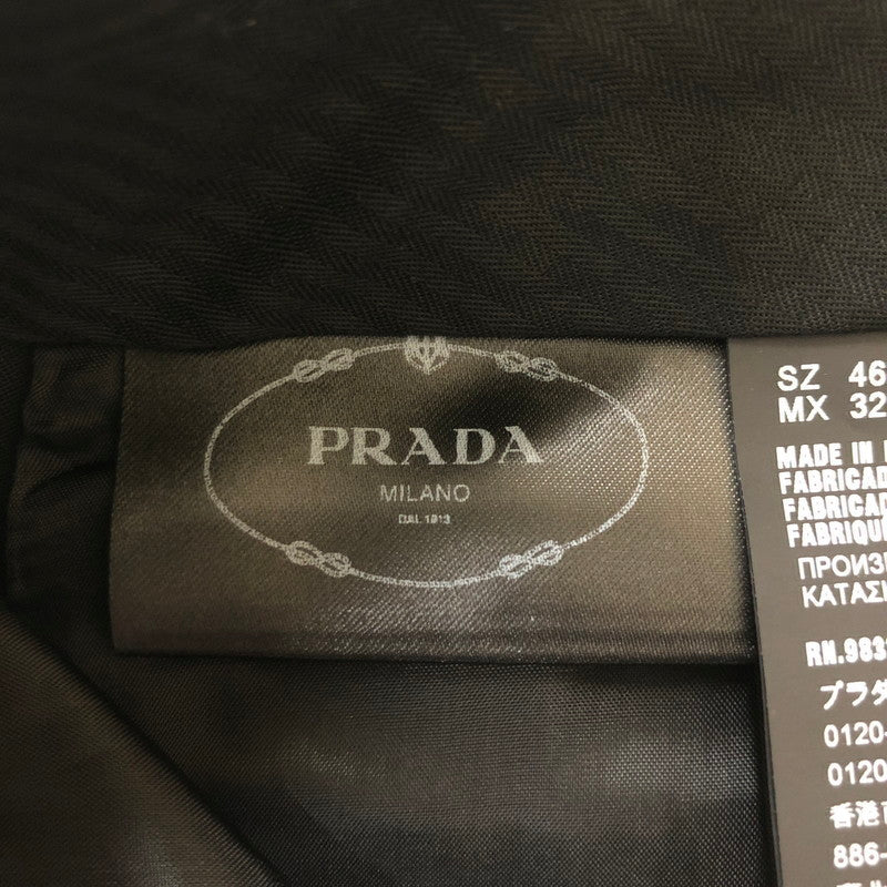 【中古品】【メンズ】 PRADA プラダ STRETCH POLYESTER TWILL SLIM SLACKS DNA528 S111 1DAT ストレッチポリエステルツイル スリムスラックス ボトムス パンツ 152-250401-kk-07-tei サイズ：46 カラー：ブラック 万代Net店