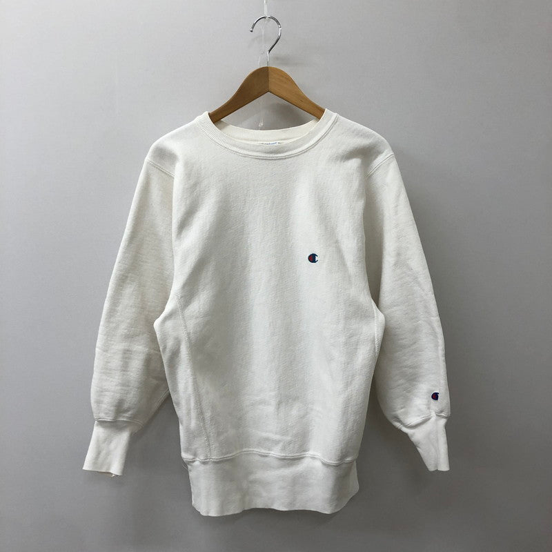 【中古品】【メンズ】 Champion チャンピオン 90's PLAIN REVERSE WEAVE CREWNECK SWEAT 90年代 プレーン リバースウィーブ クルーネックスウェット トップス トレーナー 刺繍タグ 145-250329-kk-15-tei サイズ：M カラー：ホワイト 万代Net店