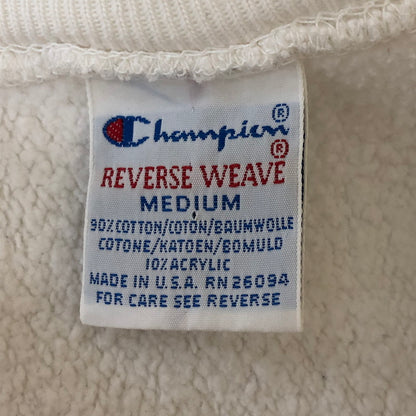 【中古品】【メンズ】 Champion チャンピオン 90's PLAIN REVERSE WEAVE CREWNECK SWEAT 90年代 プレーン リバースウィーブ クルーネックスウェット トップス トレーナー 刺繍タグ 145-250329-kk-15-tei サイズ：M カラー：ホワイト 万代Net店