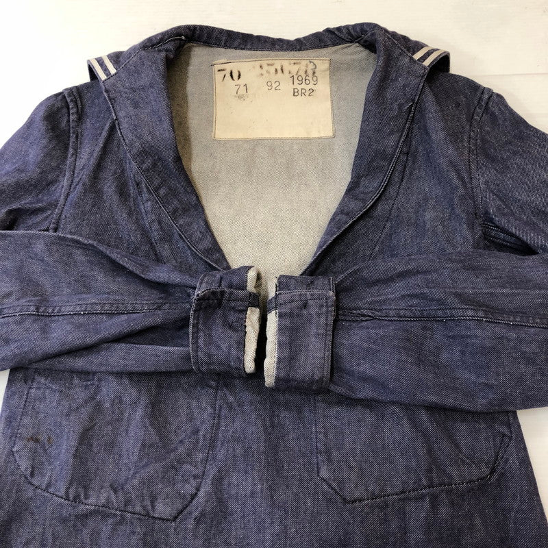 【中古品】【メンズ】 FRENCH NAVY フランス海軍 70's DENIM SAILOR SHIRT VINTAGE 70年代 デニム セーラーシャツ 長袖 トップス 145-250329-kk-11-tei サイズ：表記不明 下記参照 カラー：インディゴ 万代Net店