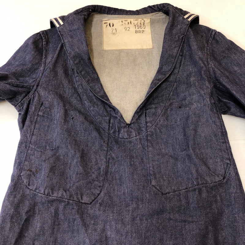 【中古品】【メンズ】 FRENCH NAVY フランス海軍 70's DENIM SAILOR SHIRT VINTAGE 70年代 デニム セーラーシャツ 長袖 トップス 145-250329-kk-11-tei サイズ：表記不明 下記参照 カラー：インディゴ 万代Net店