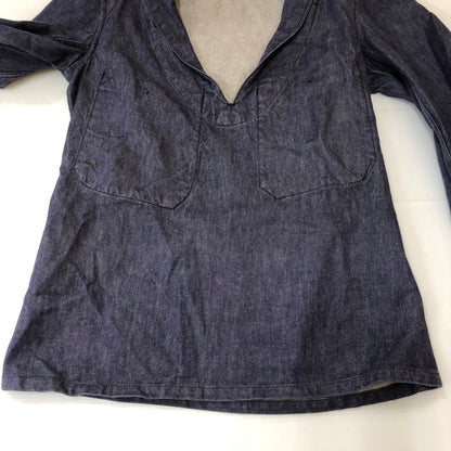 【中古品】【メンズ】 FRENCH NAVY フランス海軍 70's DENIM SAILOR SHIRT VINTAGE 70年代 デニム セーラーシャツ 長袖 トップス 145-250329-kk-11-tei サイズ：表記不明 下記参照 カラー：インディゴ 万代Net店
