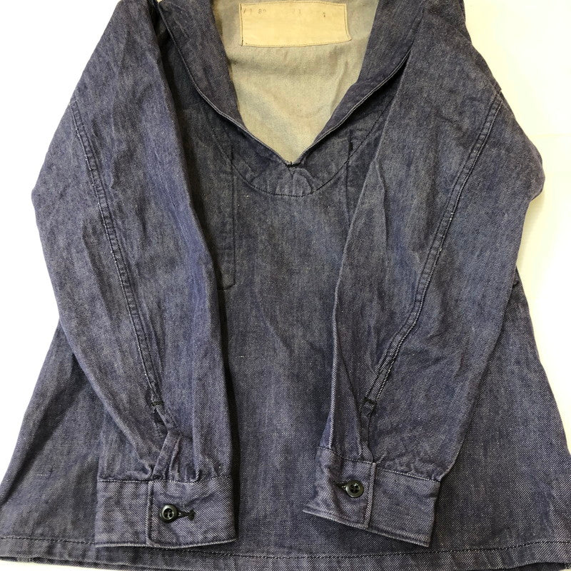 【中古品】【メンズ】 FRENCH NAVY フランス海軍 70's DENIM SAILOR SHIRT VINTAGE 70年代 デニム セーラーシャツ 長袖 トップス 145-250329-kk-10-tei サイズ：表記不明 下記参照 カラー：インディゴ 万代Net店