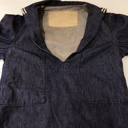 【中古品】【メンズ】 FRENCH NAVY フランス海軍 70's DENIM SAILOR SHIRT VINTAGE 70年代 デニム セーラーシャツ 長袖 トップス 145-250329-kk-10-tei サイズ：表記不明 下記参照 カラー：インディゴ 万代Net店