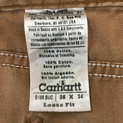 【現状渡し品】【メンズ】 Carhartt カーハート LOOSE FIT DOUBLE KNEE CARPENTER PANTS B188BUC ルーズフィット ダブルニー カーペンターパンツ ボトムス リメイク有 訳アリ 156-250329-kk-44-tei サイズ：表記無し 下記参照 カラー：ブラウン 万代Net店