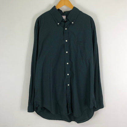【中古品】【メンズ】 Brooks Brothers ブルックスブラザーズ 90's GINGHAM CHECK B.D. LS SHIRT 90年代 ギンガムチェック ボタンダウン ロングスリーブ シャツ 長袖 トップス 145-251124-yo-15-tei サイズ：17 1/2-R カラー：グリーン 万代Net店