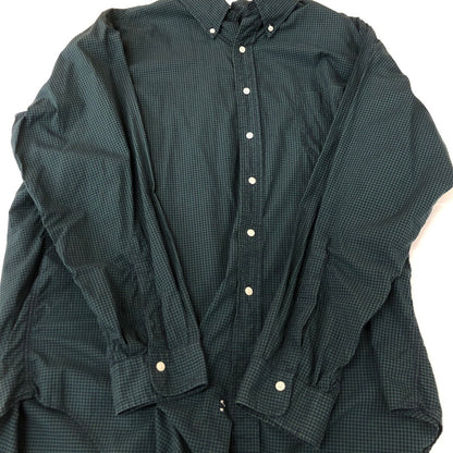 【中古品】【メンズ】 Brooks Brothers ブルックスブラザーズ 90's GINGHAM CHECK B.D. LS SHIRT 90年代 ギンガムチェック ボタンダウン ロングスリーブ シャツ 長袖 トップス 145-251124-yo-15-tei サイズ：17 1/2-R カラー：グリーン 万代Net店