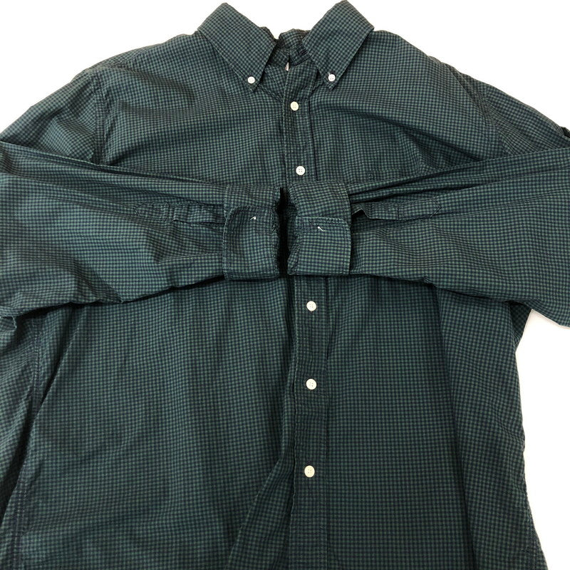 【中古品】【メンズ】 Brooks Brothers ブルックスブラザーズ 90's GINGHAM CHECK B.D. LS SHIRT 90年代 ギンガムチェック ボタンダウン ロングスリーブ シャツ 長袖 トップス 145-251124-yo-15-tei サイズ：17 1/2-R カラー：グリーン 万代Net店