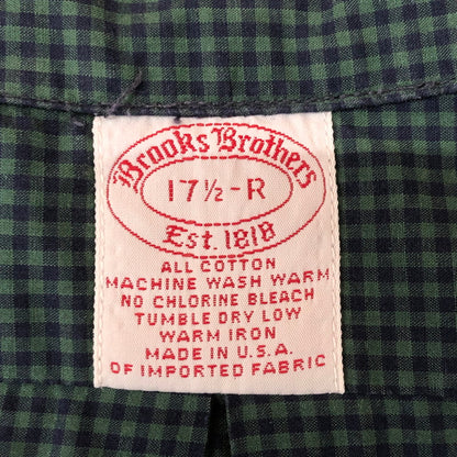 【中古品】【メンズ】 Brooks Brothers ブルックスブラザーズ 90's GINGHAM CHECK B.D. LS SHIRT 90年代 ギンガムチェック ボタンダウン ロングスリーブ シャツ 長袖 トップス 145-251124-yo-15-tei サイズ：17 1/2-R カラー：グリーン 万代Net店