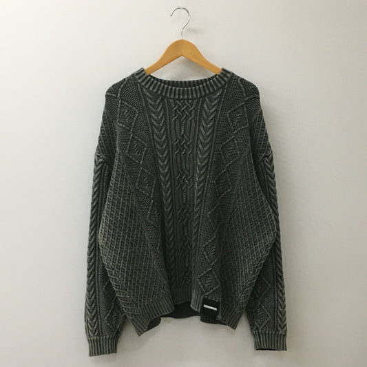 【中古品】【メンズ】 NEIGHBORHOOD ネイバーフッド 24AW WASHED CREWNECK CABLE SWEATER 24213NH-KNM01 ウォッシュド クルーネック ケーブル セーター トップス ニット 142-250329-kk-31-fuz サイズ：L カラー：ダークグレー 万代Net店