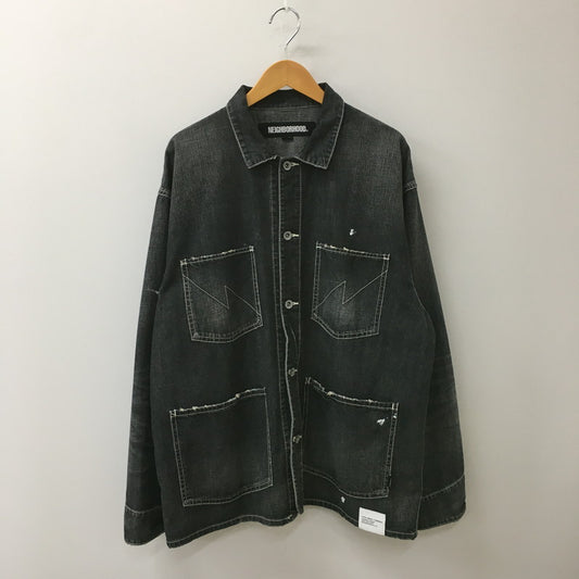 【中古品】【メンズ】 NEIGHBORHOOD ネイバーフッド 24AW WASHED COVERALL JACKET 242SPNH-JKM02 ウォッシュド カバーオールジャケット ライトアウター 142-250329-kk-33-fuz サイズ：L カラー：ブラック 万代Net店