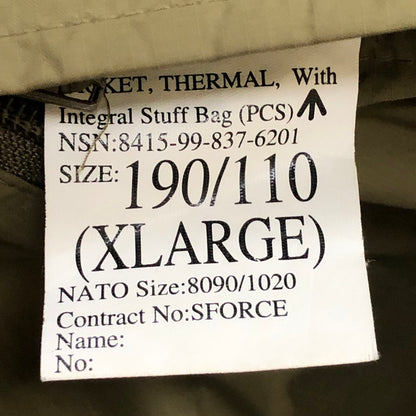 【中古品】【メンズ】 BRITISH ARMY イギリス軍 PCS THERMAL JACKET 8415-99-837-6201 PCS サーマルジャケット アウター ミリタリージャケット 145-250411-kk-10-tei サイズ：XL カラー：カーキ 万代Net店