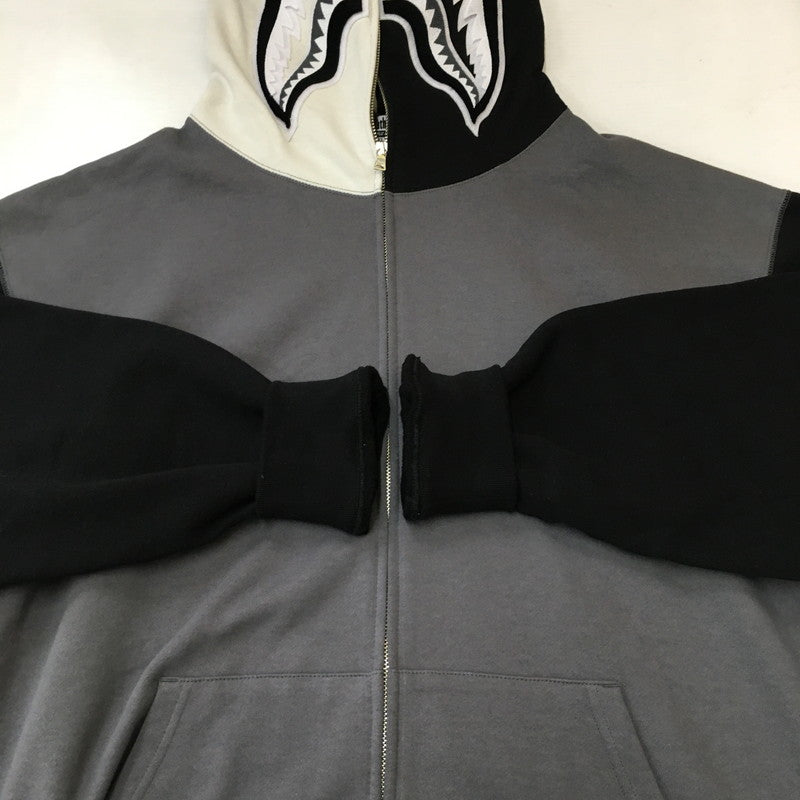 【中古品】【メンズ】 A BATHING APE アベイシングエイプ SHARK FULL ZIP HOODIE ♯1 001ZPK701311M シャーク フルジップフーディー トップス パーカー 142-250329-kk-29-tei サイズ：2XL カラー：グレー 万代Net店