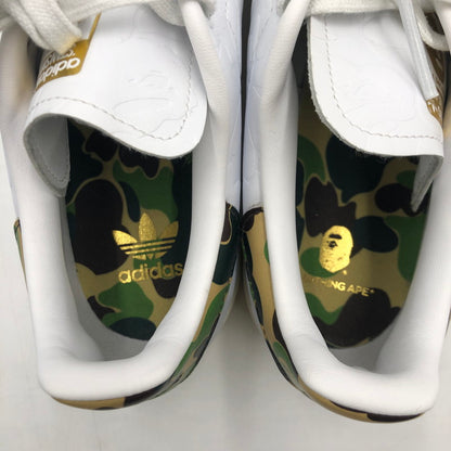 【中古品】【メンズ】 adidas アディダス × A BATHING APE アベイシングエイプ 別注 コラボ 23AW STAN SMITH BAPE IG1115 スタンスミス ベイプ スニーカー 靴 30周年記念 161-250727-KS-03-tei カラー：FTWWHT/FTWWHT/OWHITE 万代Net店