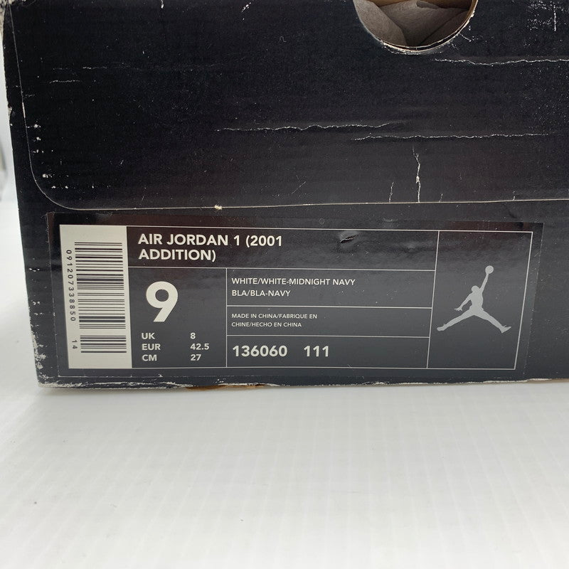 【中古品】【メンズ】 NIKE ナイキ AIR JORDAN 1 RETRO CO.JP WHITE NAVY 2001 136060-111 エアジョーダン1 レトロ ジャパン スニーカー 靴 シューズ 160-260823-ko-12-teih サイズ：27cm カラー：ホワイトネイビー 万代Net店