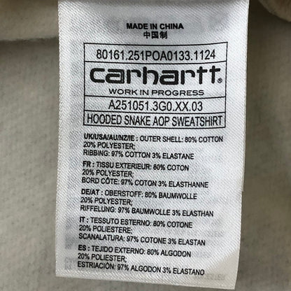 【中古品】【メンズ】 Carhartt WIP カーハート ワークインプログレス HOODED SNAKE AOP SWEATSHIRT A251051 フーデッド スネーク AOP スウェットシャツ トップス プルオーバーフーディー パーカー 145-250404-kk-18-tei サイズ：S カラー：グレー 万代Net店