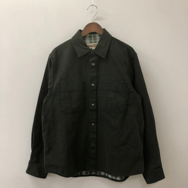 【中古品】【メンズ】 STUSSY ステューシー 25SS HEAVY WASHED CANVAS SHIRT 1110355 ストーンウオッシュ コットンキャンバス シャツジャケット ライトアウター 142-250404-kk-11-fuz サイズ：S カラー：ブラック 万代Net店