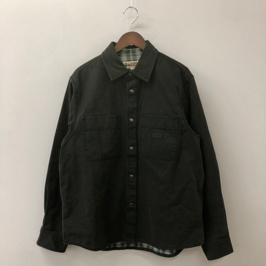 【中古品】【メンズ】 STUSSY ステューシー 25SS HEAVY WASHED CANVAS SHIRT 1110355 ストーンウオッシュ コットンキャンバス シャツジャケット ライトアウター 142-250404-kk-11-fuz サイズ：S カラー：ブラック 万代Net店