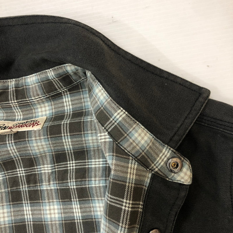 【中古品】【メンズ】 STUSSY ステューシー 25SS HEAVY WASHED CANVAS SHIRT 1110355 ストーンウオッシュ コットンキャンバス シャツジャケット ライトアウター 142-250404-kk-11-fuz サイズ：S カラー：ブラック 万代Net店