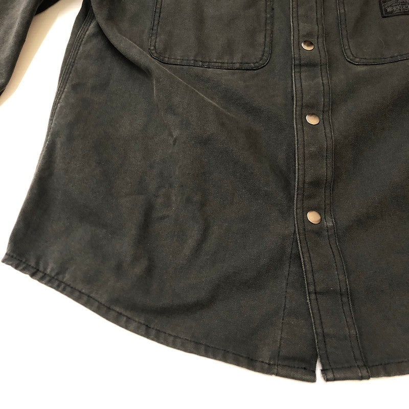 【中古品】【メンズ】 STUSSY ステューシー 25SS HEAVY WASHED CANVAS SHIRT 1110355 ストーンウオッシュ コットンキャンバス シャツジャケット ライトアウター 142-250404-kk-11-fuz サイズ：S カラー：ブラック 万代Net店