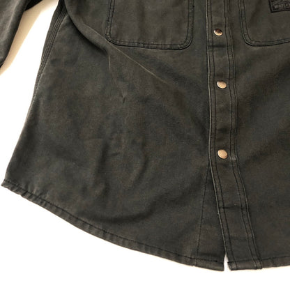 【中古品】【メンズ】 STUSSY ステューシー 25SS HEAVY WASHED CANVAS SHIRT 1110355 ストーンウオッシュ コットンキャンバス シャツジャケット ライトアウター 142-250404-kk-11-fuz サイズ：S カラー：ブラック 万代Net店