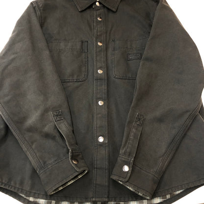 【中古品】【メンズ】 STUSSY ステューシー 25SS HEAVY WASHED CANVAS SHIRT 1110355 ストーンウオッシュ コットンキャンバス シャツジャケット ライトアウター 142-250404-kk-11-fuz サイズ：S カラー：ブラック 万代Net店