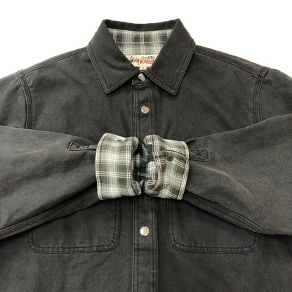 【中古品】【メンズ】 STUSSY ステューシー 25SS HEAVY WASHED CANVAS SHIRT 1110355 ストーンウオッシュ コットンキャンバス シャツジャケット ライトアウター 142-250404-kk-11-fuz サイズ：S カラー：ブラック 万代Net店