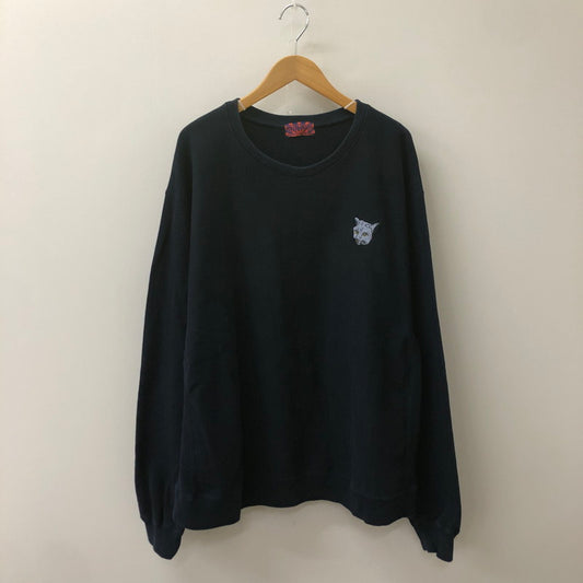 【中古品】【メンズ】 BUDSPOOL バッズプール RYU ONEPOINT LOGO CREWNECK SWEATSHIRT APHRODITEGANG リュー ワンポイント 刺繍 クルーネックスウェットシャツ トップス トレーナー アフロディーテギャング 140-250404-kk-16-tei サイズ：XXL カラー：ネイビー 万代Net店