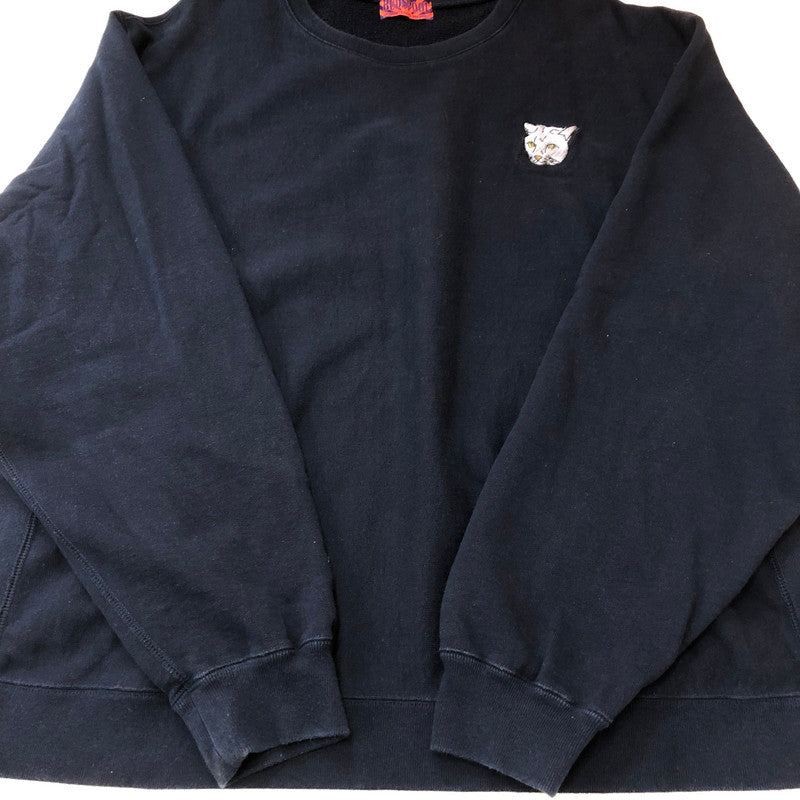 【中古品】【メンズ】 BUDSPOOL バッズプール RYU ONEPOINT LOGO CREWNECK SWEATSHIRT APHRODITEGANG リュー ワンポイント 刺繍 クルーネックスウェットシャツ トップス トレーナー アフロディーテギャング 140-250404-kk-16-tei サイズ：XXL カラー：ネイビー 万代Net店