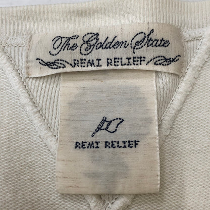 【中古品】【メンズ】 REMI RELIEF レミレリーフ COTTON CREWNECK SWEAT コットン クルーネックスウェット トップス トレーナー 145-250411-kk-08-tei サイズ：M カラー：ホワイト 万代Net店