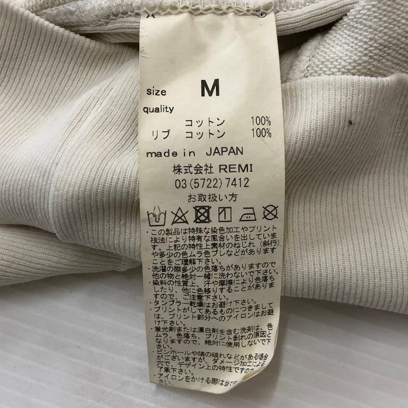 【中古品】【メンズ】 REMI RELIEF レミレリーフ COTTON CREWNECK SWEAT コットン クルーネックスウェット トップス トレーナー 145-250411-kk-08-tei サイズ：M カラー：ホワイト 万代Net店