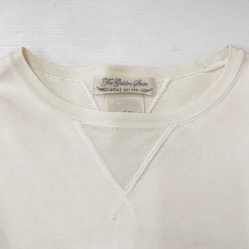 【中古品】【メンズ】 REMI RELIEF レミレリーフ COTTON CREWNECK SWEAT コットン クルーネックスウェット トップス トレーナー 145-250411-kk-08-tei サイズ：M カラー：ホワイト 万代Net店