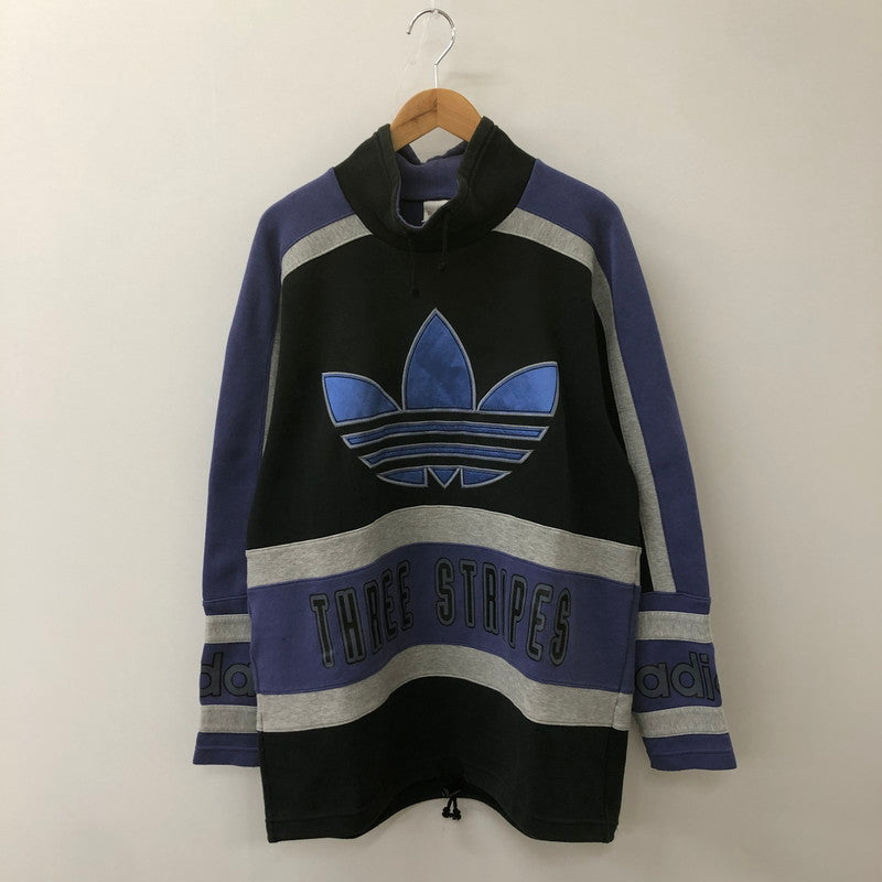 【中古品】【メンズ】 adidas アディダス 90's HIGHNECK SWEATSHIRT AA-4313 90年代 ハイネック スウェットシャツ デサント期 トップス トレーナー 148-250411-kk-21-fuz サイズ：M-L カラー：ブラック/パープル 万代Net店