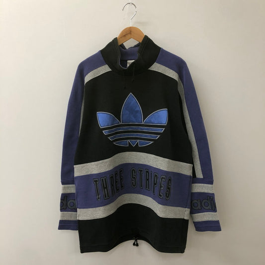 【中古品】【メンズ】 adidas アディダス 90's HIGHNECK SWEATSHIRT AA-4313 90年代 ハイネック スウェットシャツ デサント期 トップス トレーナー 148-250411-kk-21-fuz サイズ：M-L カラー：ブラック/パープル 万代Net店