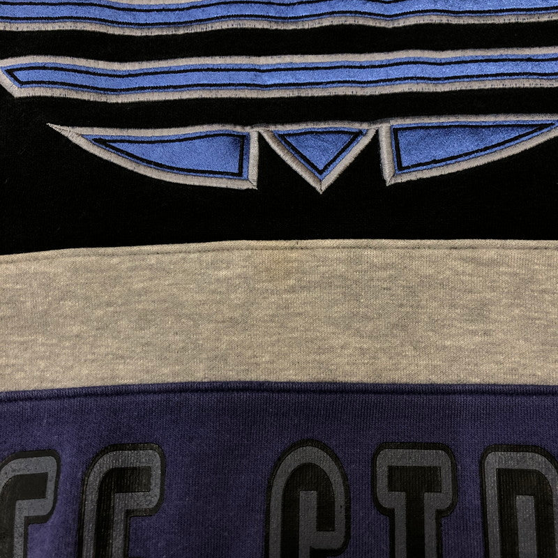 【中古品】【メンズ】 adidas アディダス 90's HIGHNECK SWEATSHIRT AA-4313 90年代 ハイネック スウェットシャツ デサント期 トップス トレーナー 148-250411-kk-21-fuz サイズ：M-L カラー：ブラック/パープル 万代Net店