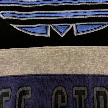 【中古品】【メンズ】 adidas アディダス 90's HIGHNECK SWEATSHIRT AA-4313 90年代 ハイネック スウェットシャツ デサント期 トップス トレーナー 148-250411-kk-21-fuz サイズ：M-L カラー：ブラック/パープル 万代Net店