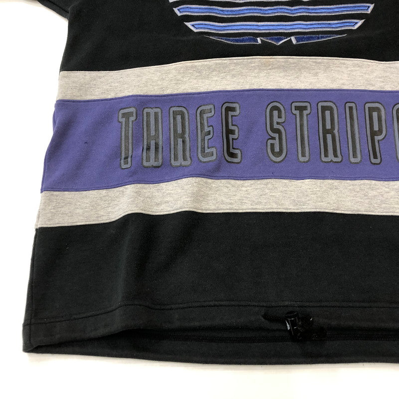 【中古品】【メンズ】 adidas アディダス 90's HIGHNECK SWEATSHIRT AA-4313 90年代 ハイネック スウェットシャツ デサント期 トップス トレーナー 148-250411-kk-21-fuz サイズ：M-L カラー：ブラック/パープル 万代Net店