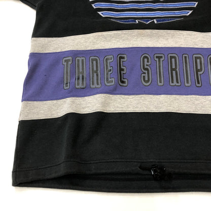 【中古品】【メンズ】 adidas アディダス 90's HIGHNECK SWEATSHIRT AA-4313 90年代 ハイネック スウェットシャツ デサント期 トップス トレーナー 148-250411-kk-21-fuz サイズ：M-L カラー：ブラック/パープル 万代Net店