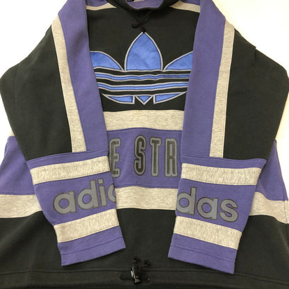 【中古品】【メンズ】 adidas アディダス 90's HIGHNECK SWEATSHIRT AA-4313 90年代 ハイネック スウェットシャツ デサント期 トップス トレーナー 148-250411-kk-21-fuz サイズ：M-L カラー：ブラック/パープル 万代Net店