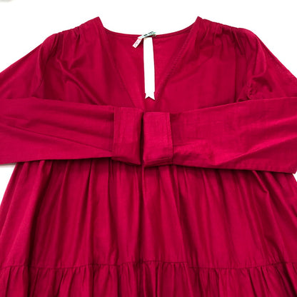 【中古品】【レディース】 MERLETTE マーレット TIERED DRESS ティアードワンピース オールインワン トップス 170-250412-kk-23-tei サイズ：S カラー：マゼンダ 万代Net店