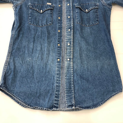 【現状渡し品】【メンズ】 Carhartt カーハート L/S DENIM WESTERN SHIRT ロングスリーブ デニムウエスタンシャツ 長袖 トップス 145-250419-kk-13-tei サイズ：表記不明 下記参照 カラー：ライトインディゴ 万代Net店