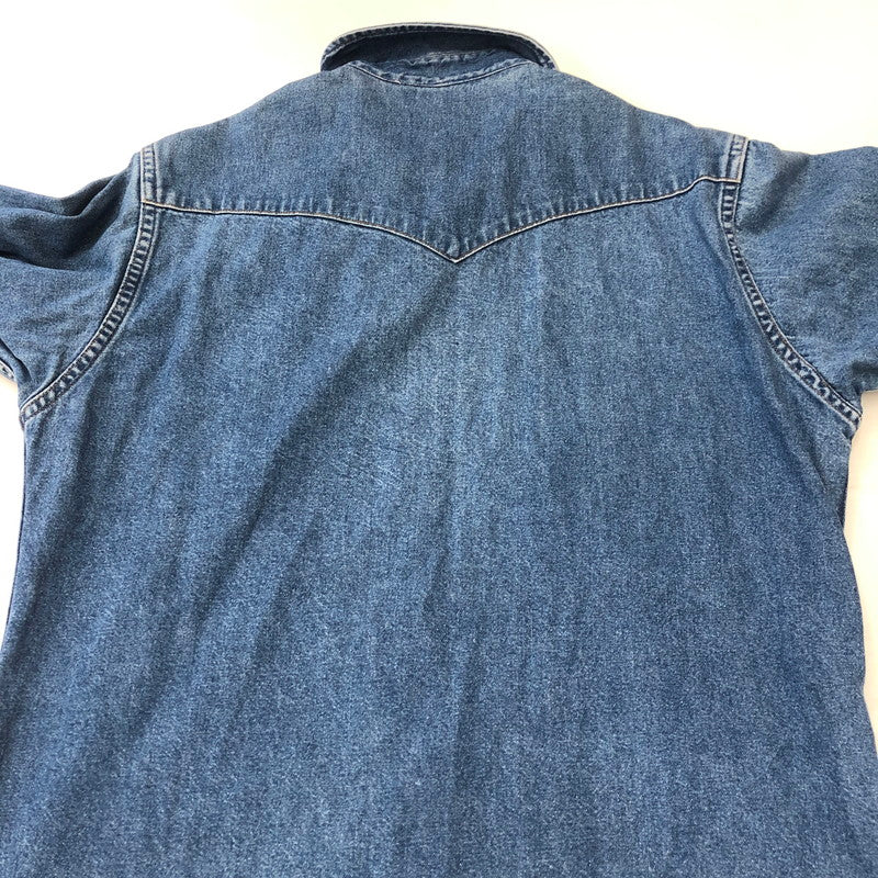 【現状渡し品】【メンズ】 Carhartt カーハート L/S DENIM WESTERN SHIRT ロングスリーブ デニムウエスタンシャツ 長袖 トップス 145-250419-kk-13-tei サイズ：表記不明 下記参照 カラー：ライトインディゴ 万代Net店