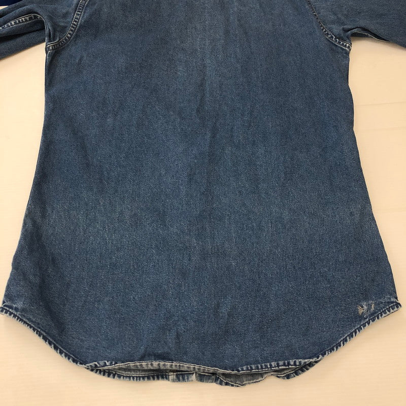 【現状渡し品】【メンズ】 Carhartt カーハート L/S DENIM WESTERN SHIRT ロングスリーブ デニムウエスタンシャツ 長袖 トップス 145-250419-kk-13-tei サイズ：表記不明 下記参照 カラー：ライトインディゴ 万代Net店