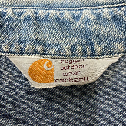【現状渡し品】【メンズ】 Carhartt カーハート L/S DENIM WESTERN SHIRT ロングスリーブ デニムウエスタンシャツ 長袖 トップス 145-250419-kk-13-tei サイズ：表記不明 下記参照 カラー：ライトインディゴ 万代Net店