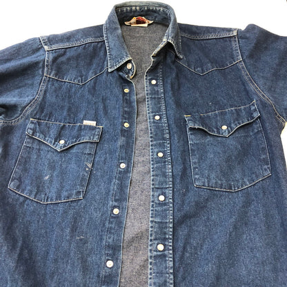 【中古品】【メンズ】 Carhartt カーハート L/S DENIM WESTERN SHIRT ロングスリーブ デニムウエスタンシャツ 長袖 トップス 145-250419-kk-16-fuz サイズ：表記不明 下記参照 カラー：インディゴ 万代Net店